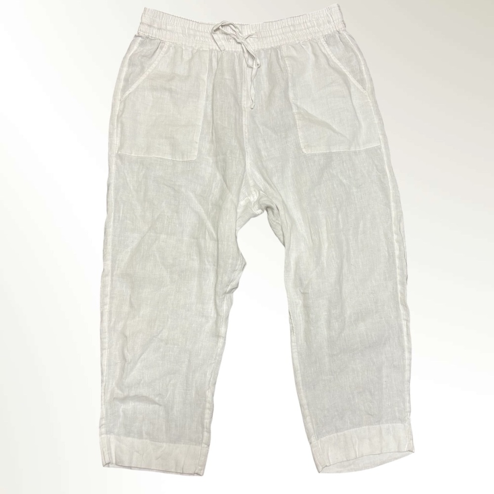 Sigrid Olsen White Linen Pants Size XL
